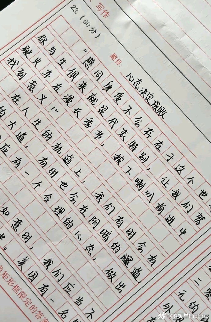 网友将连麻RICHNOMADIC歌词写入作文