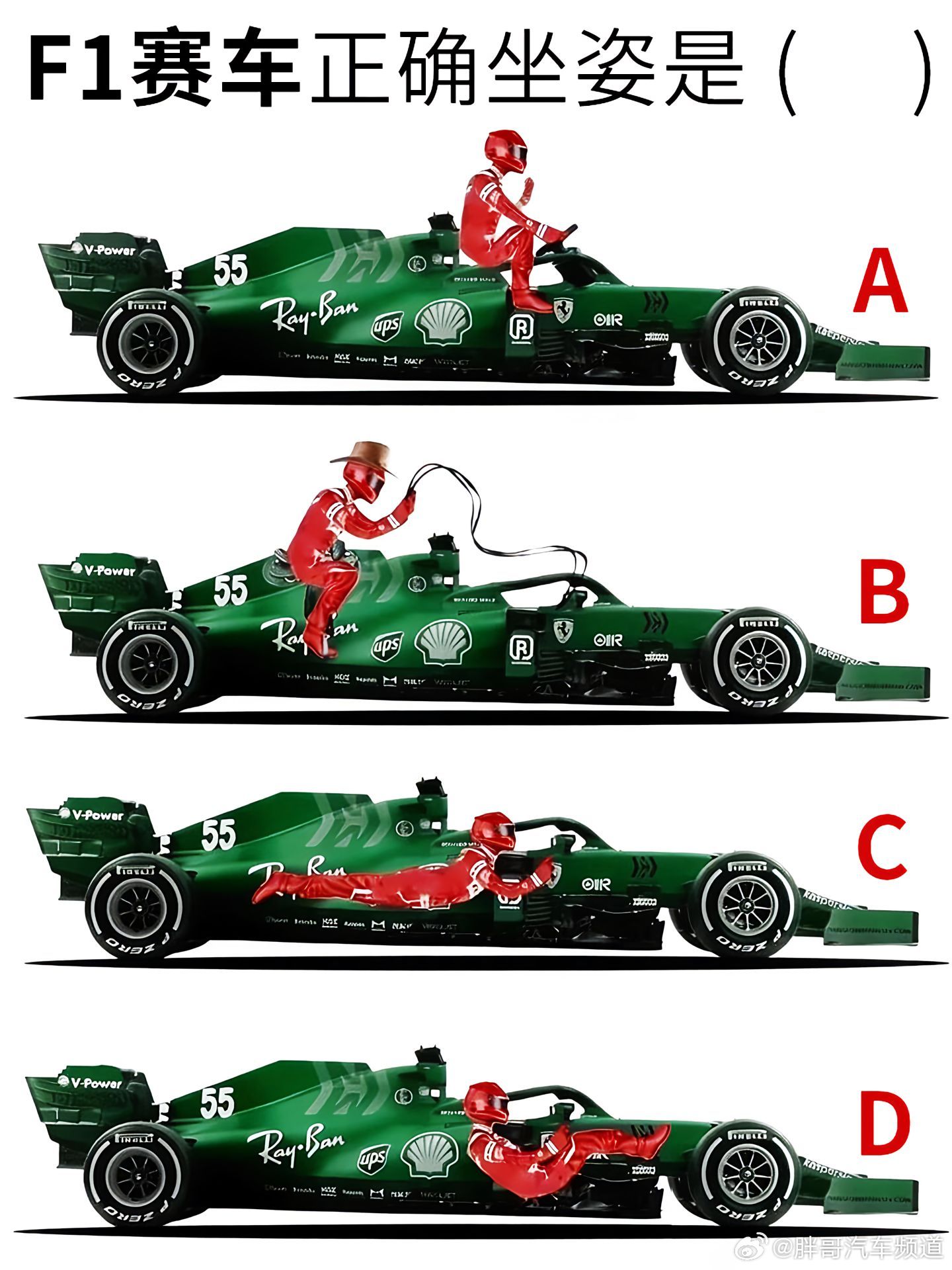 胖哥汽车频道调侃F1选项A趣味互动