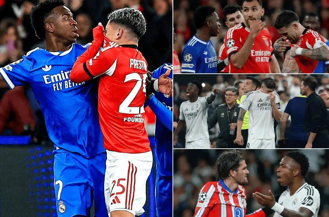 维尼修斯与阿根廷球员教练冲突不断，本菲卡皇马战再起波澜