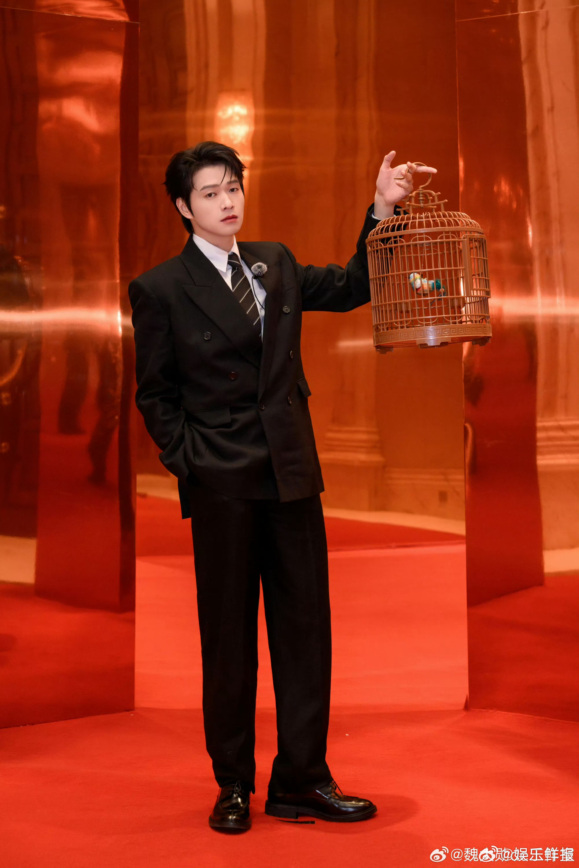 魏大勋红毯提鸟笼盘核桃，183模特身材引瞩目