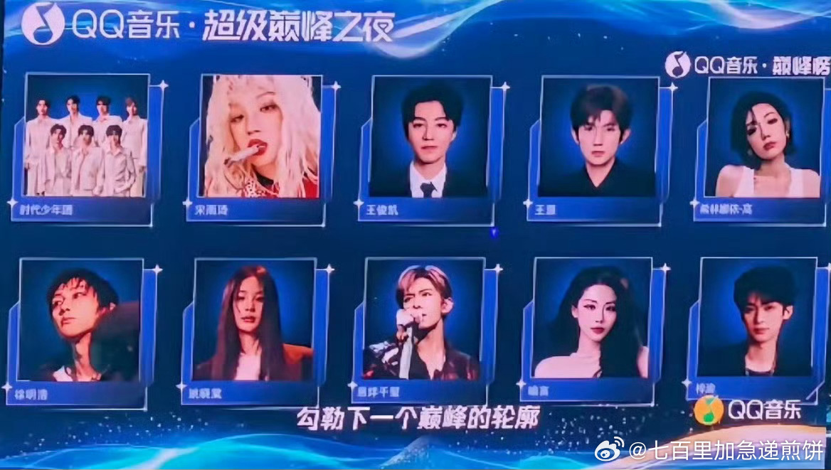 QQ音乐巅峰之夜揭晓二十代巅峰音乐人名单