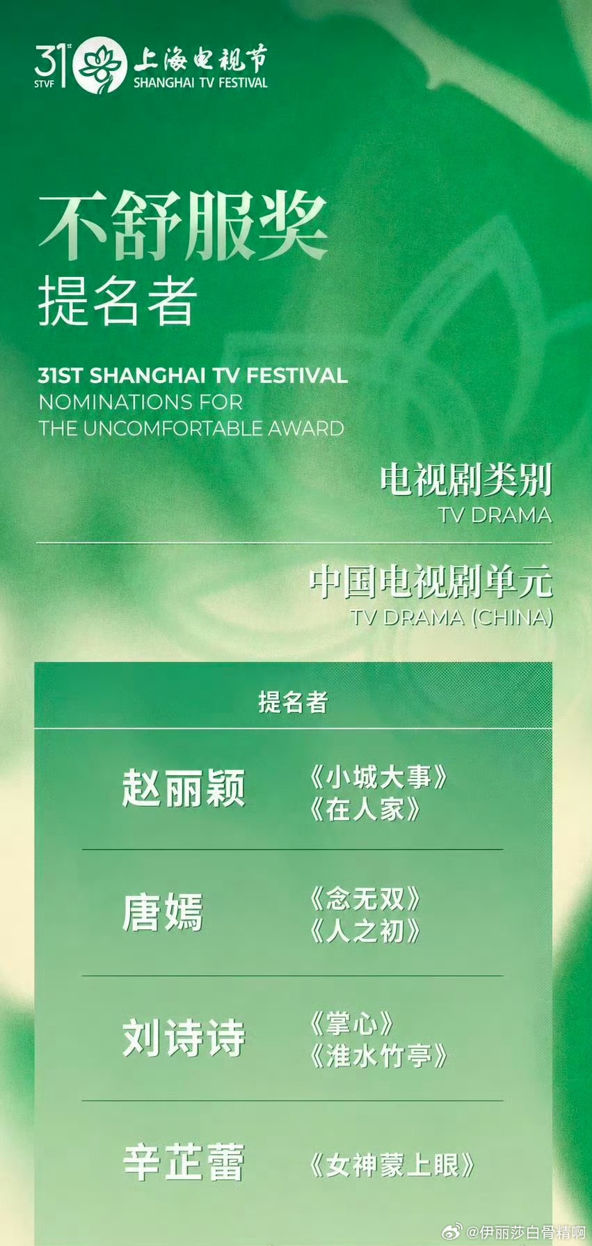赵丽颖三提白玉兰未获奖引热议