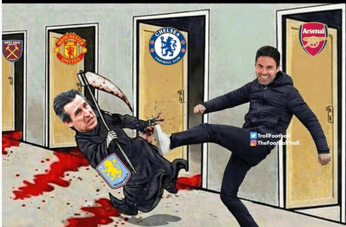 阿森纳4比1终结维拉11连胜纪录，下轮将战诺丁汉森林