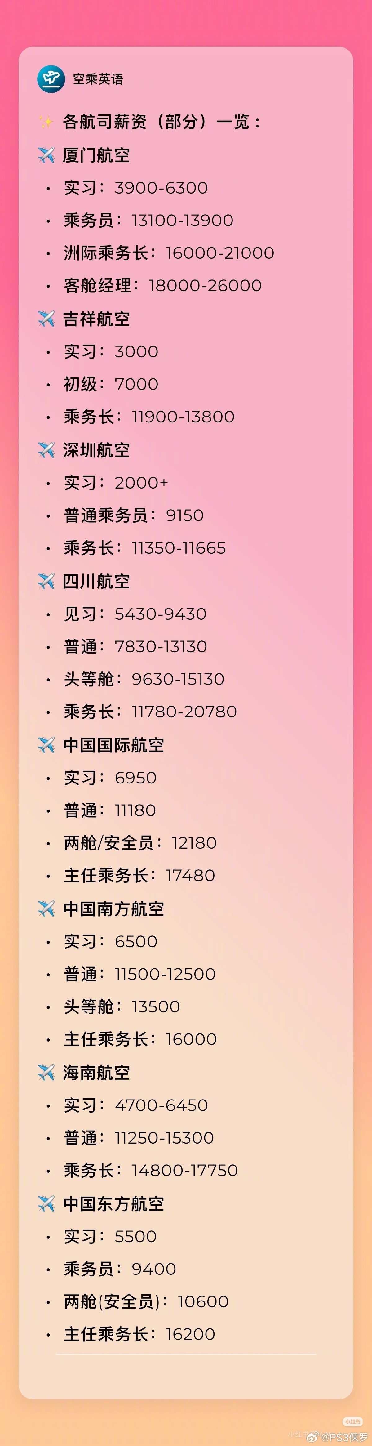 空姐薪资曝光，胡先煦机上睡觉惊扰乘务