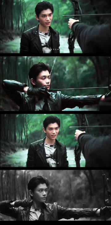 丁禹兮射箭镜头帅气十足