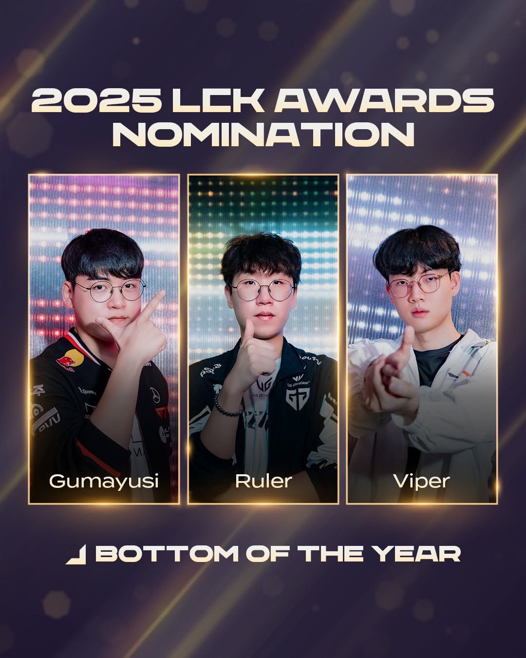 2025LCK年度最佳阵容入围名单公布，T1与GEN全员入选