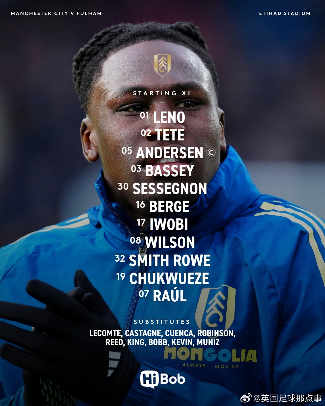 曼城vs富勒姆首发公布，哈兰德领衔03:30开赛