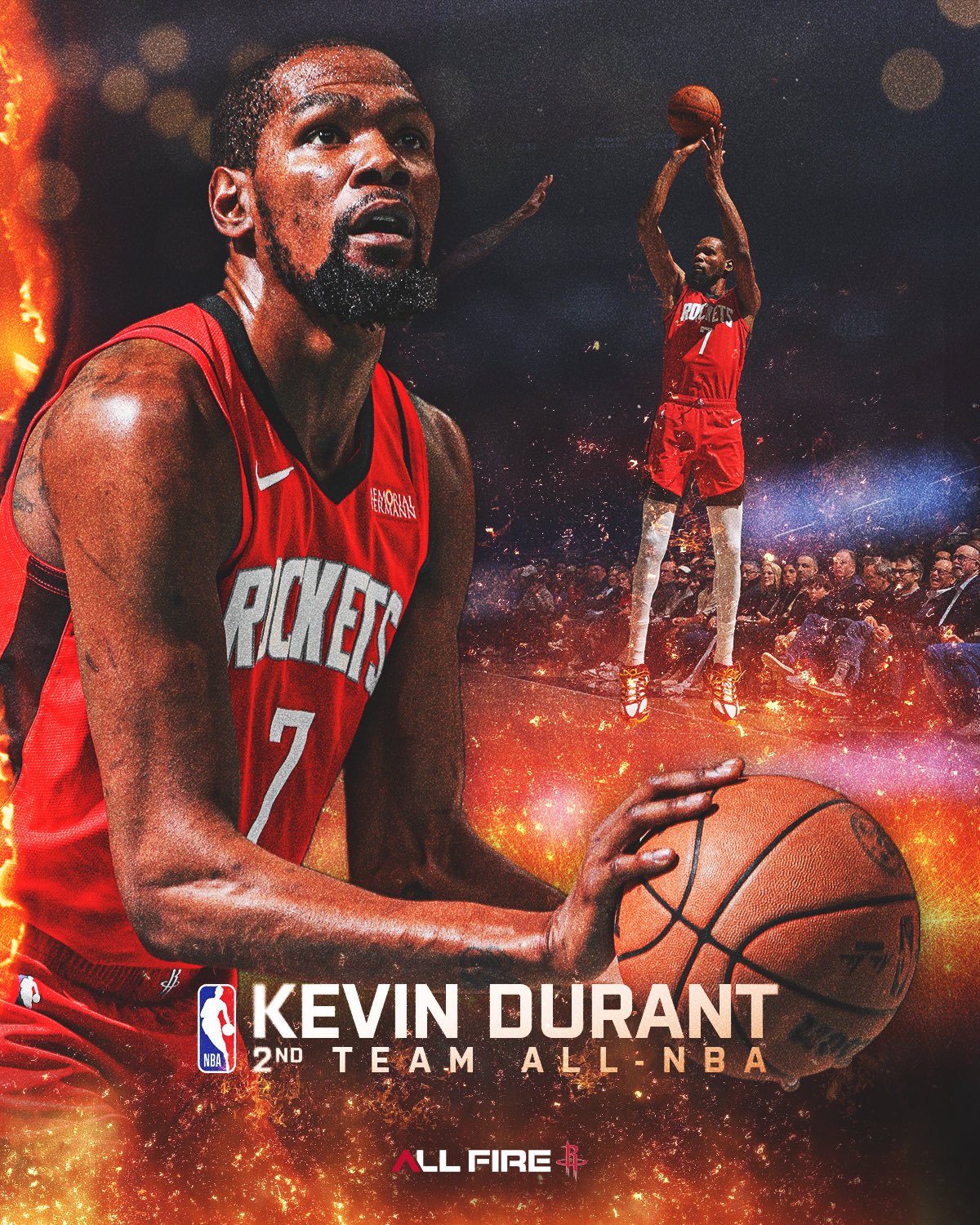 杜兰特入选NBA最佳阵容二阵