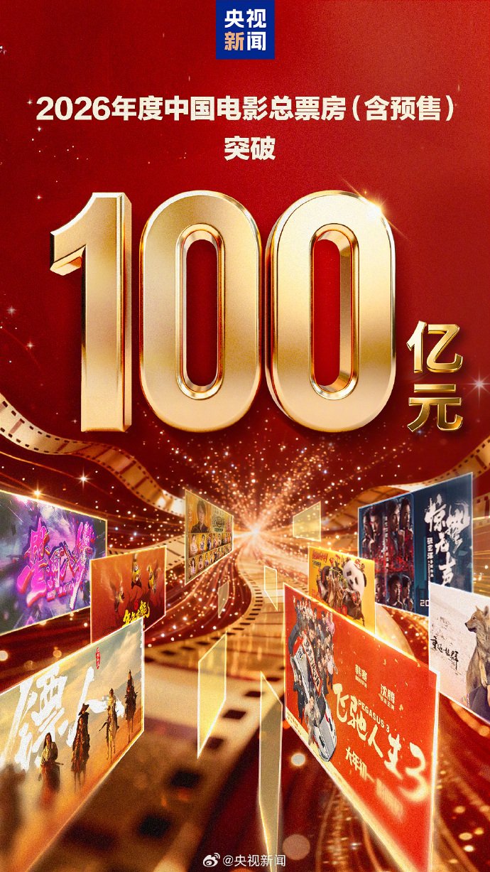 2026中国电影票房破百亿，飞驰人生3、镖人、惊蛰无声领跑