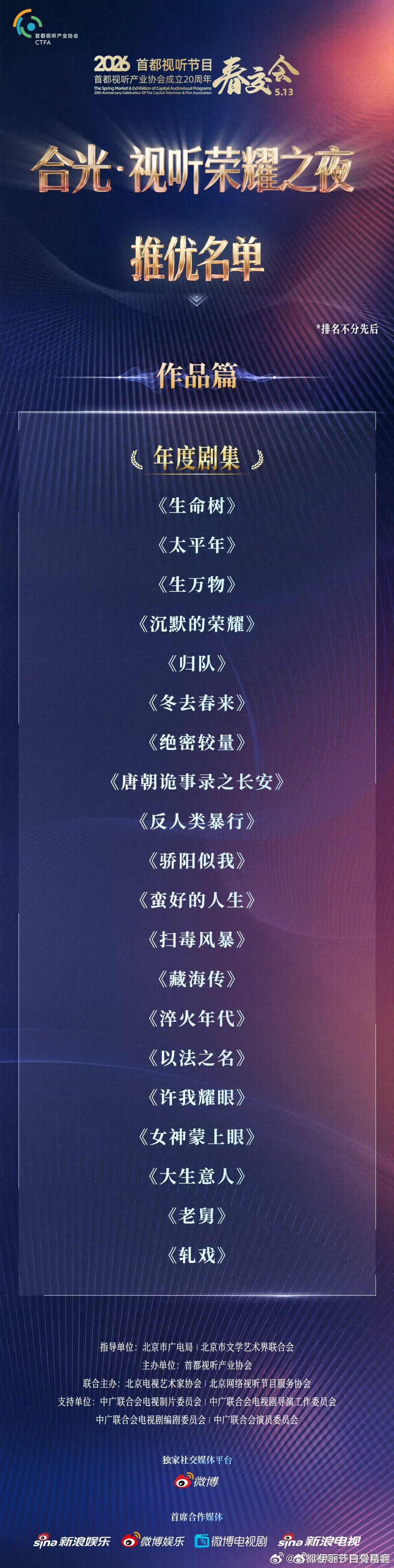 2026首都春交会官宣年度剧集，杨紫杨幂于和伟肖战等新剧亮相