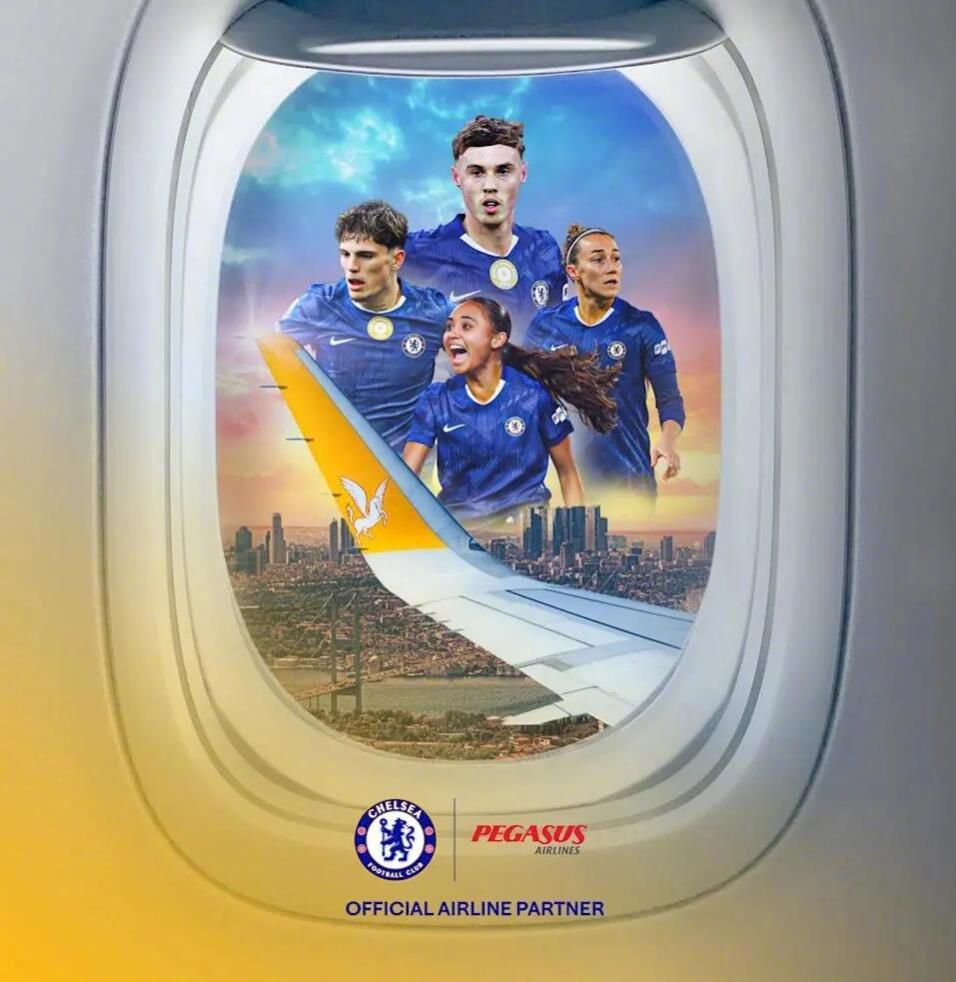 切尔西与飞马航空达成全球多年期合作，覆盖男女足