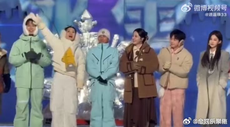 谢娜全副武装参加长春冰雪赛未赛先热