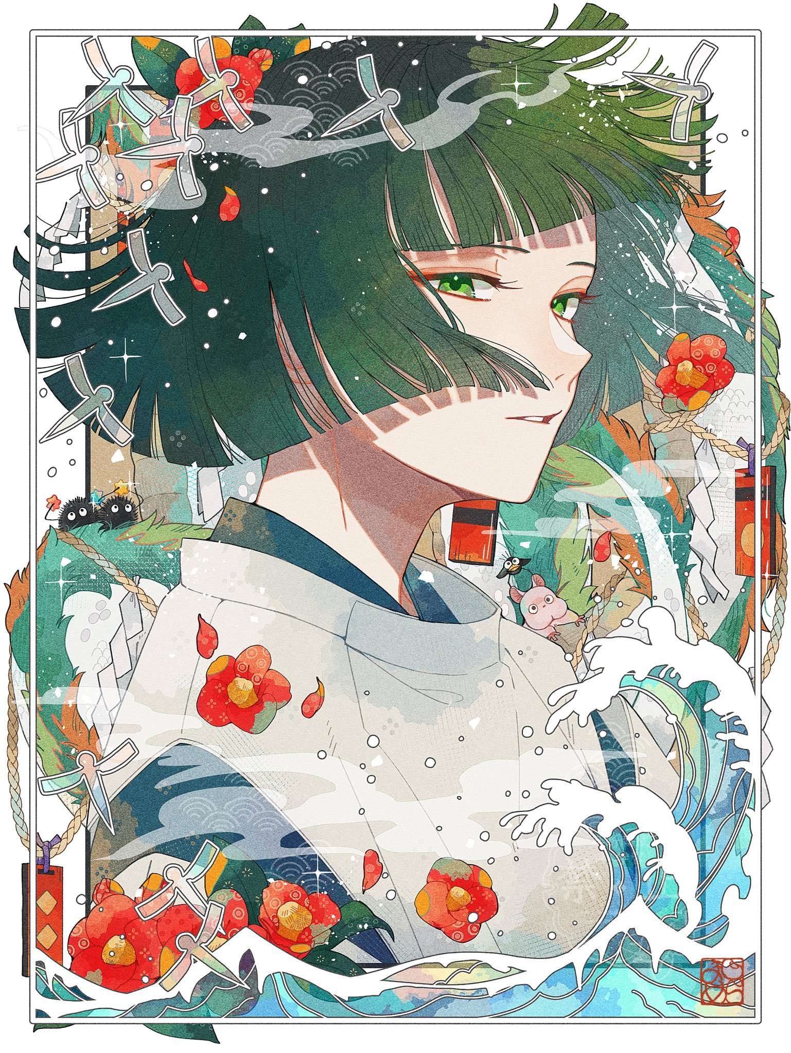 画师shira_mame93创作千与千寻白龙同人图