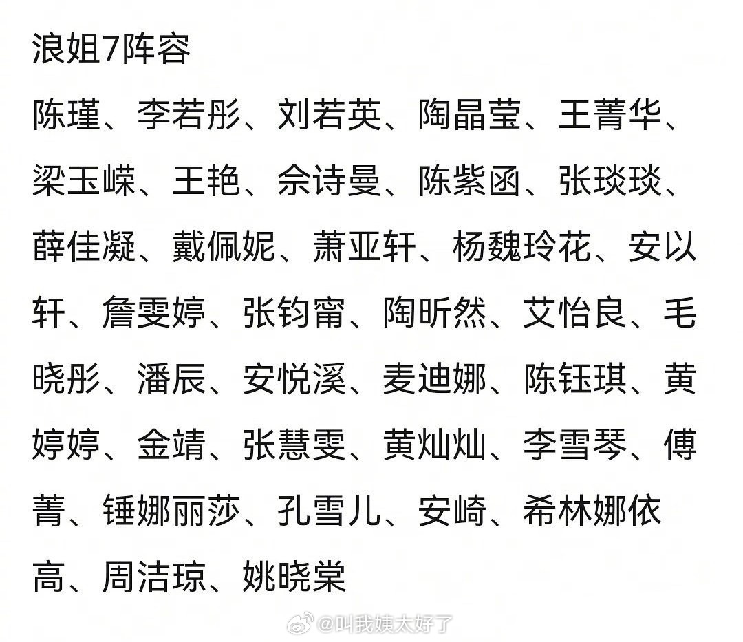 浪姐7官宣36人阵容，陈瑾李若彤萧亚轩领衔