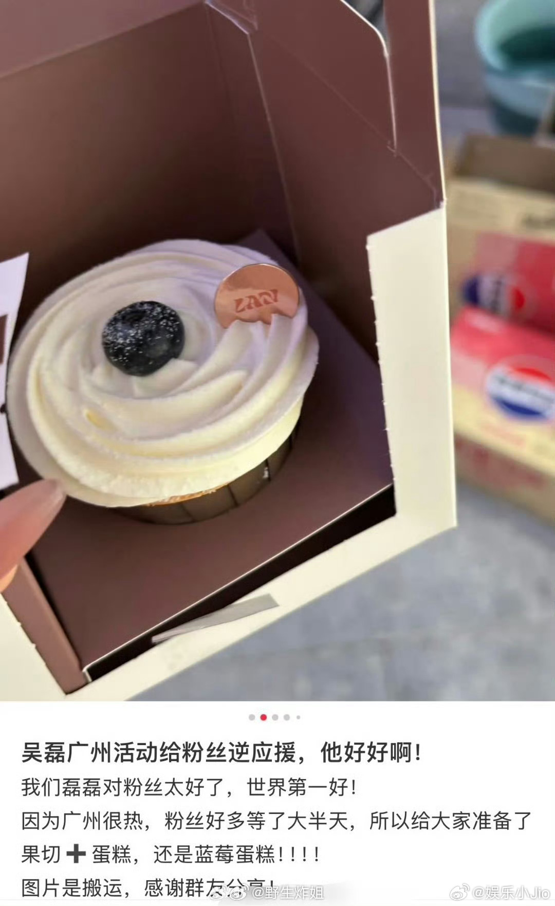 吴磊广州活动为粉丝准备蛋糕果切