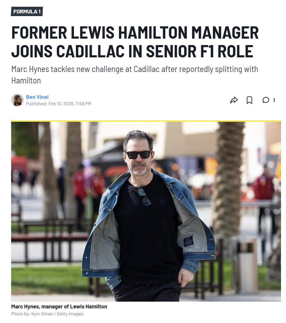 马克·海因斯出任凯迪拉克F1车队首席赛车官，将管理周冠宇等车手