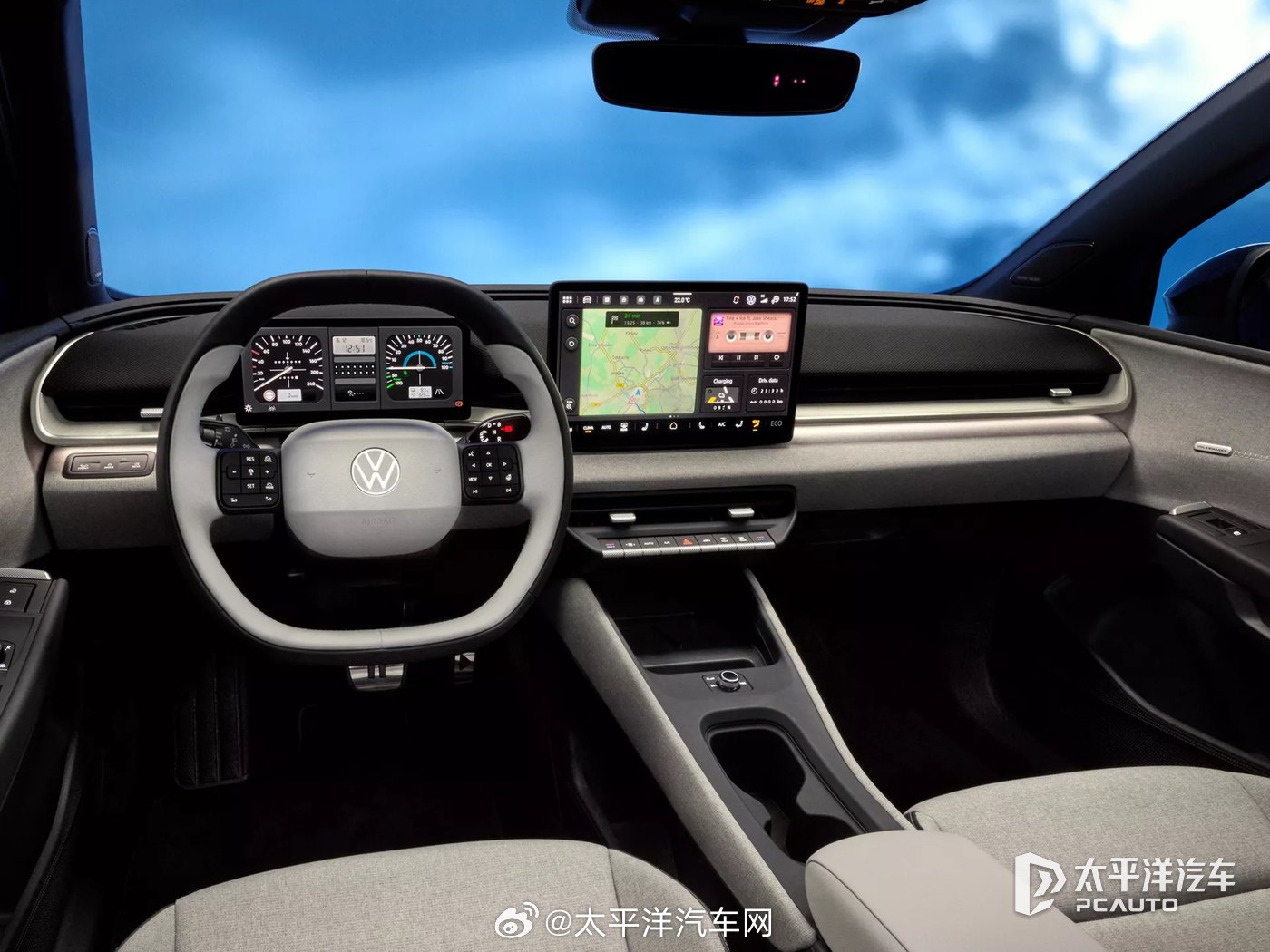 大众ID. Polo内饰官图曝光，保留实体按键续航450km