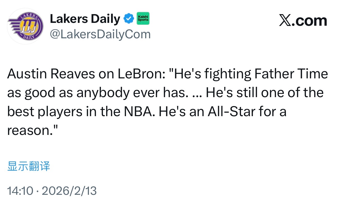 里夫斯称詹姆斯对抗岁月能力无人能及，仍是NBA最佳之一