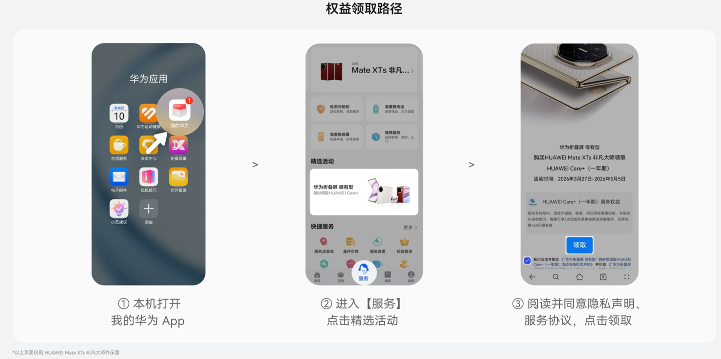 华为折叠屏限时赠Care+权益，最高省数百元