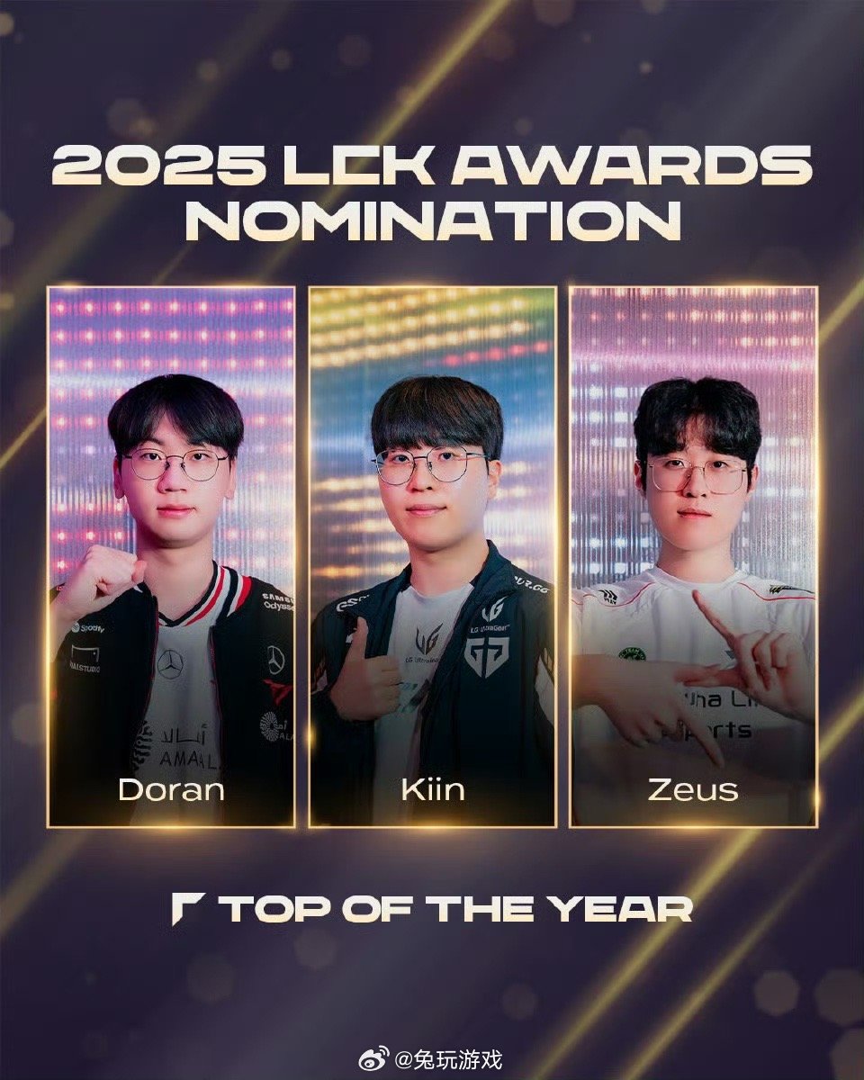 LCK年度最佳阵容候选名单公布，T1与GEN全员入围