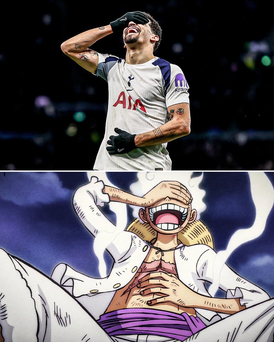 热刺2：0胜多特蒙德，索兰克进球后模仿路飞五档姿势