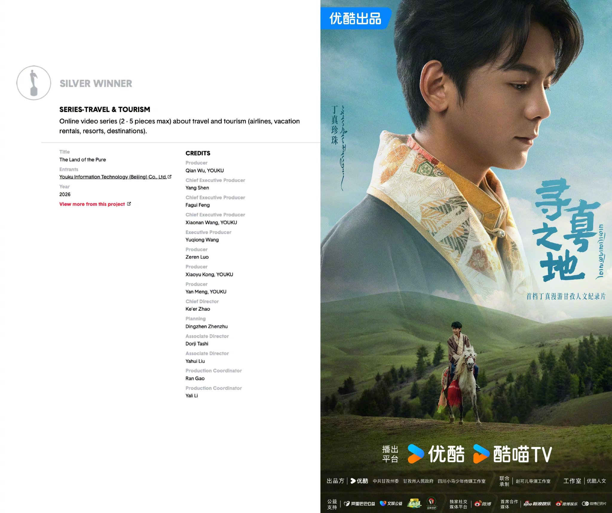 优酷斩获泰利奖8项大奖，5部作品获国际认可