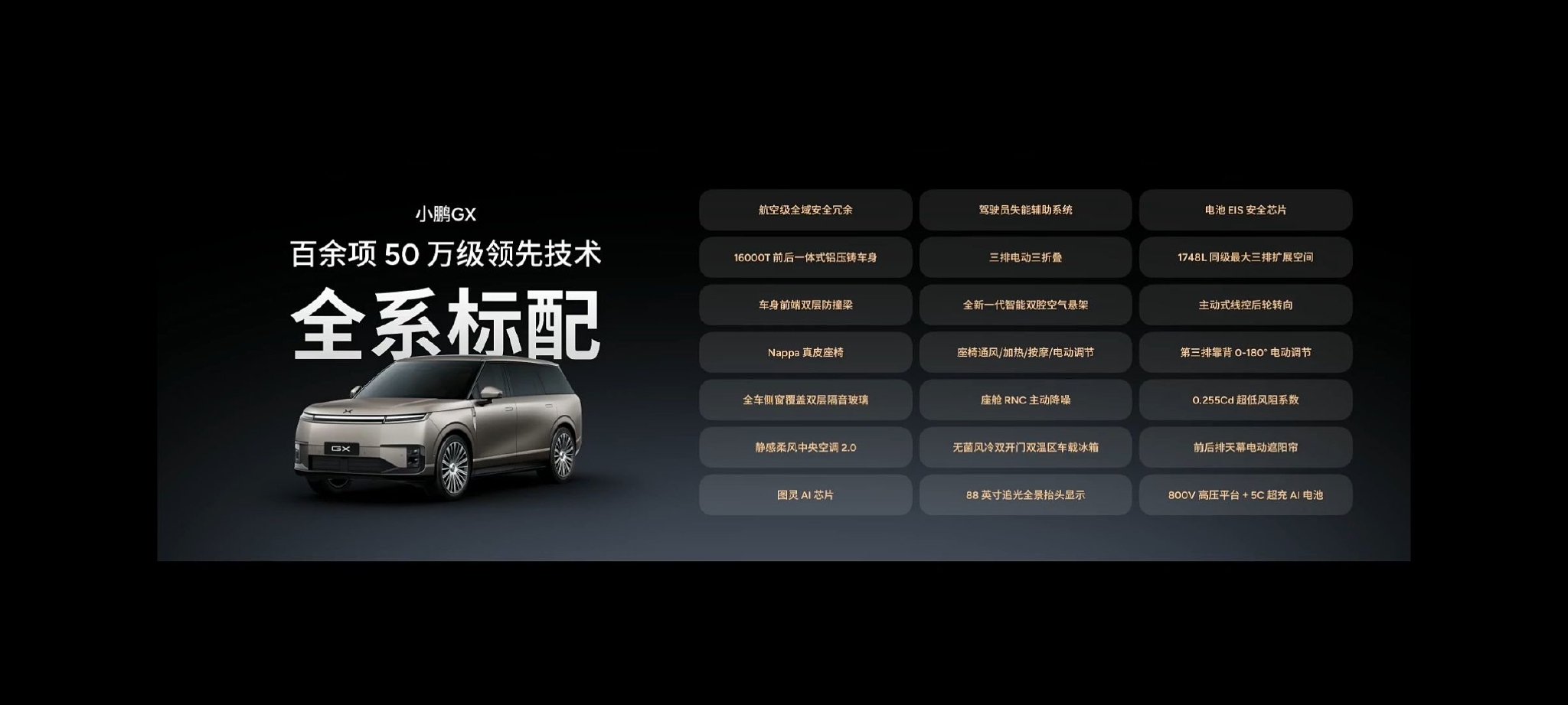 小鹏GX大6座SUV上市，增程纯电双版本26.98万起