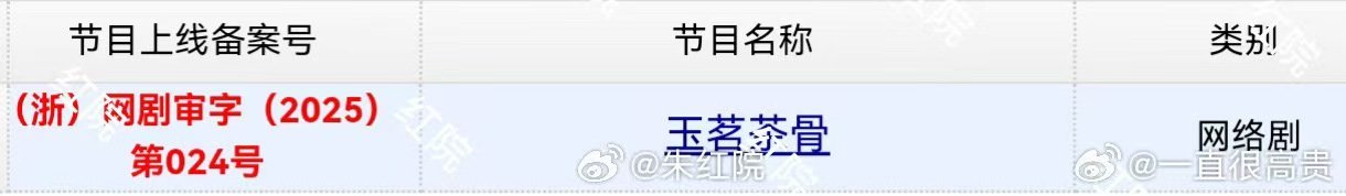 侯明昊娜扎新剧《玉茗茶骨》过审下证