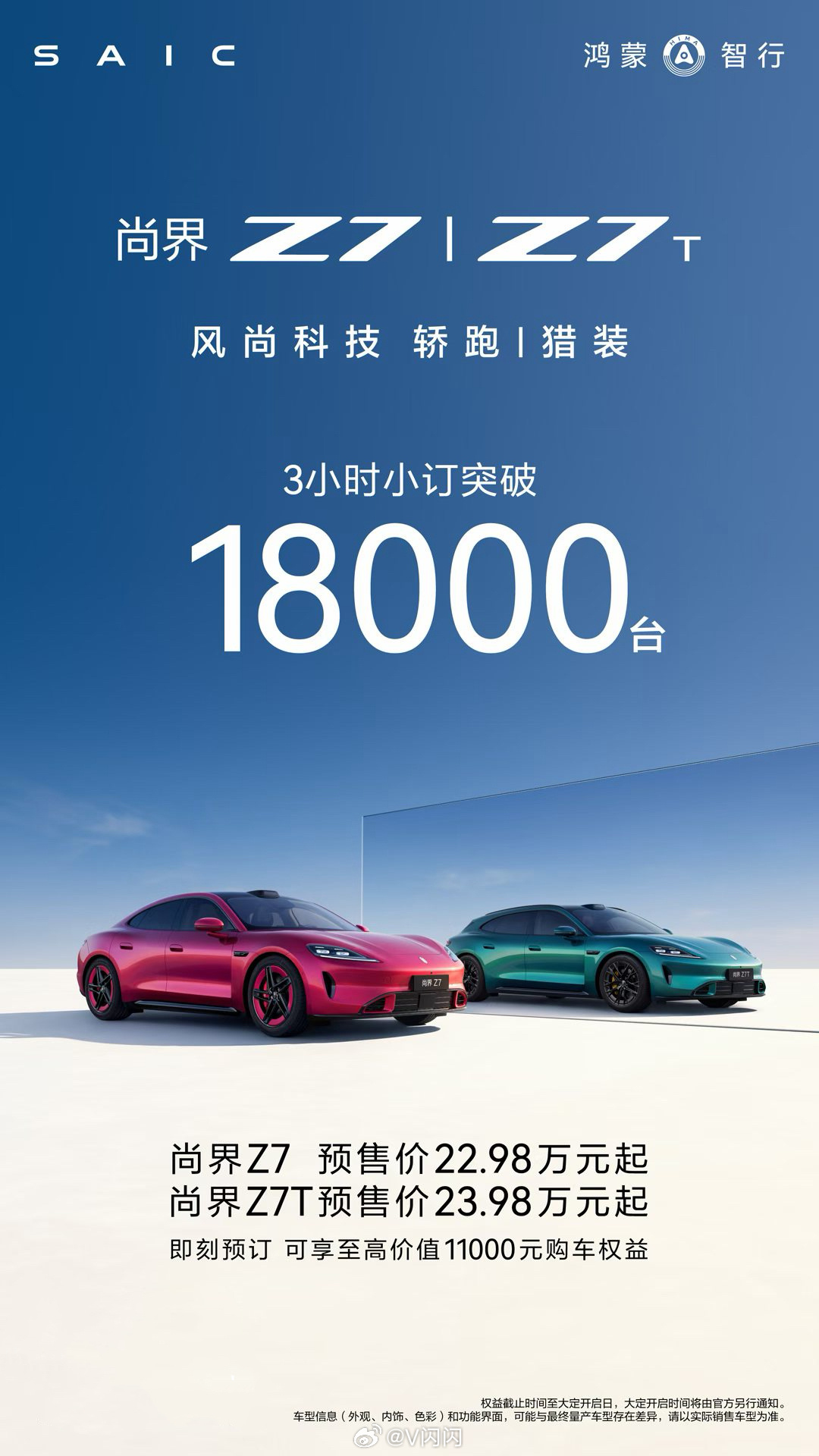 尚界Z7预售三小时订单破18000台，全系标配13项科技配置