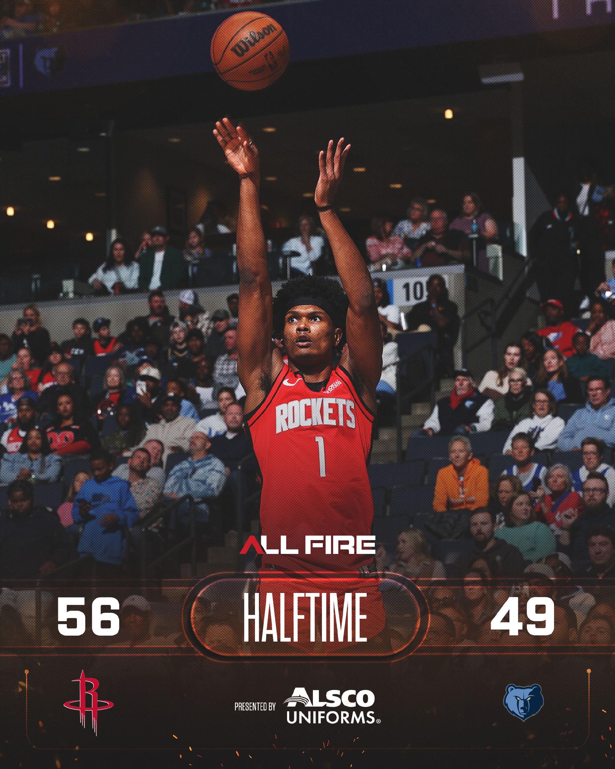 火箭半场56-49领先灰熊，杜兰特谢泼德各取10分