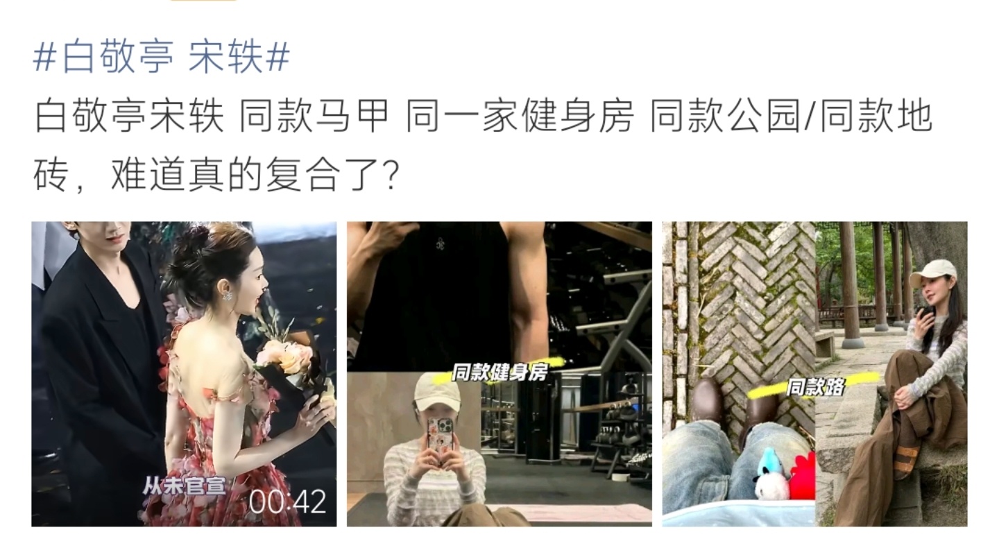 白敬亭宋轶同款马甲现身公园健身房