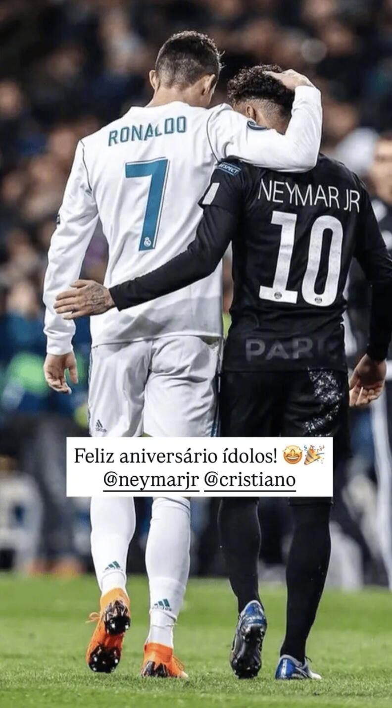 恩德里克晒C罗内马尔合照庆生