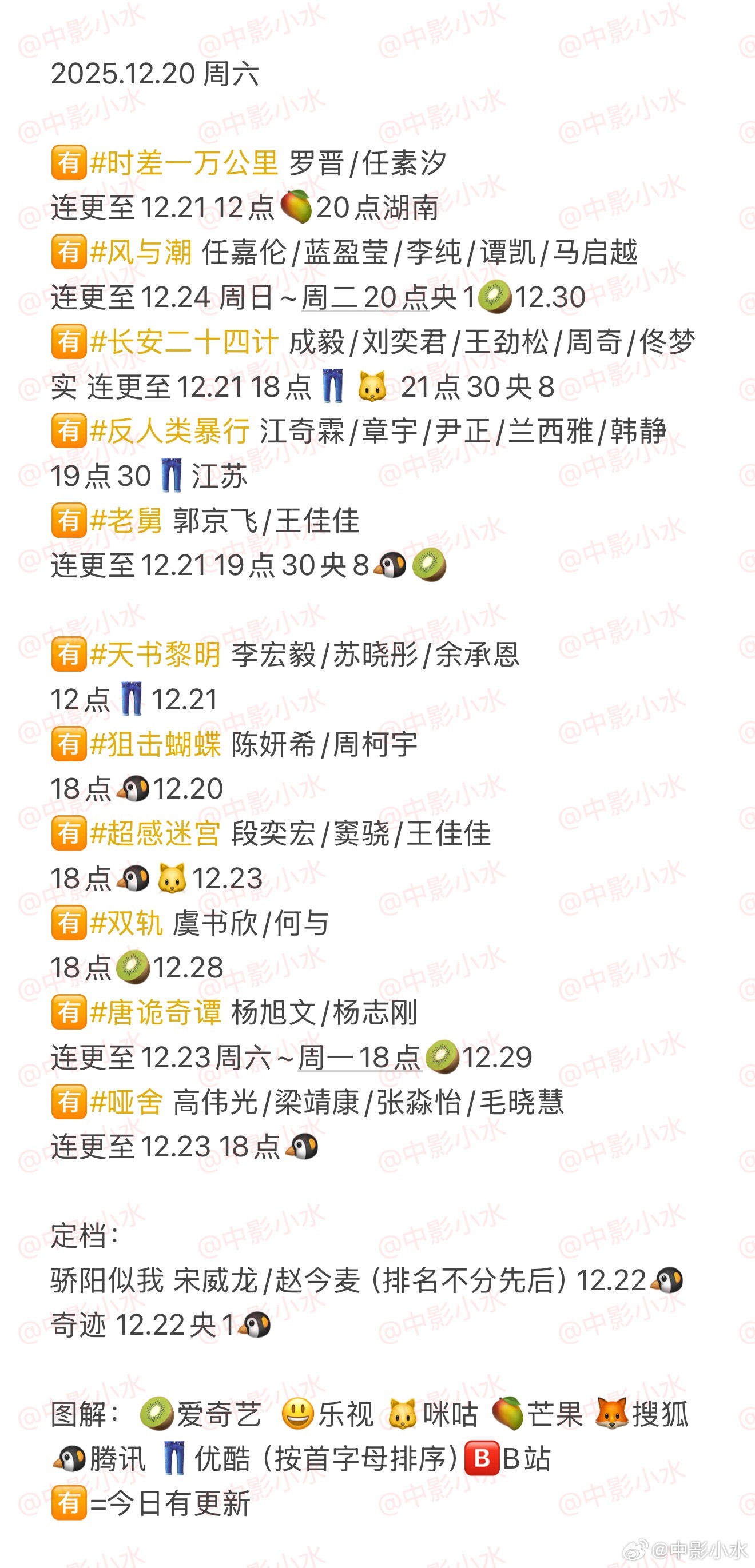 12月20日追剧指南：罗晋任素汐新剧开播，多档综艺同步上线