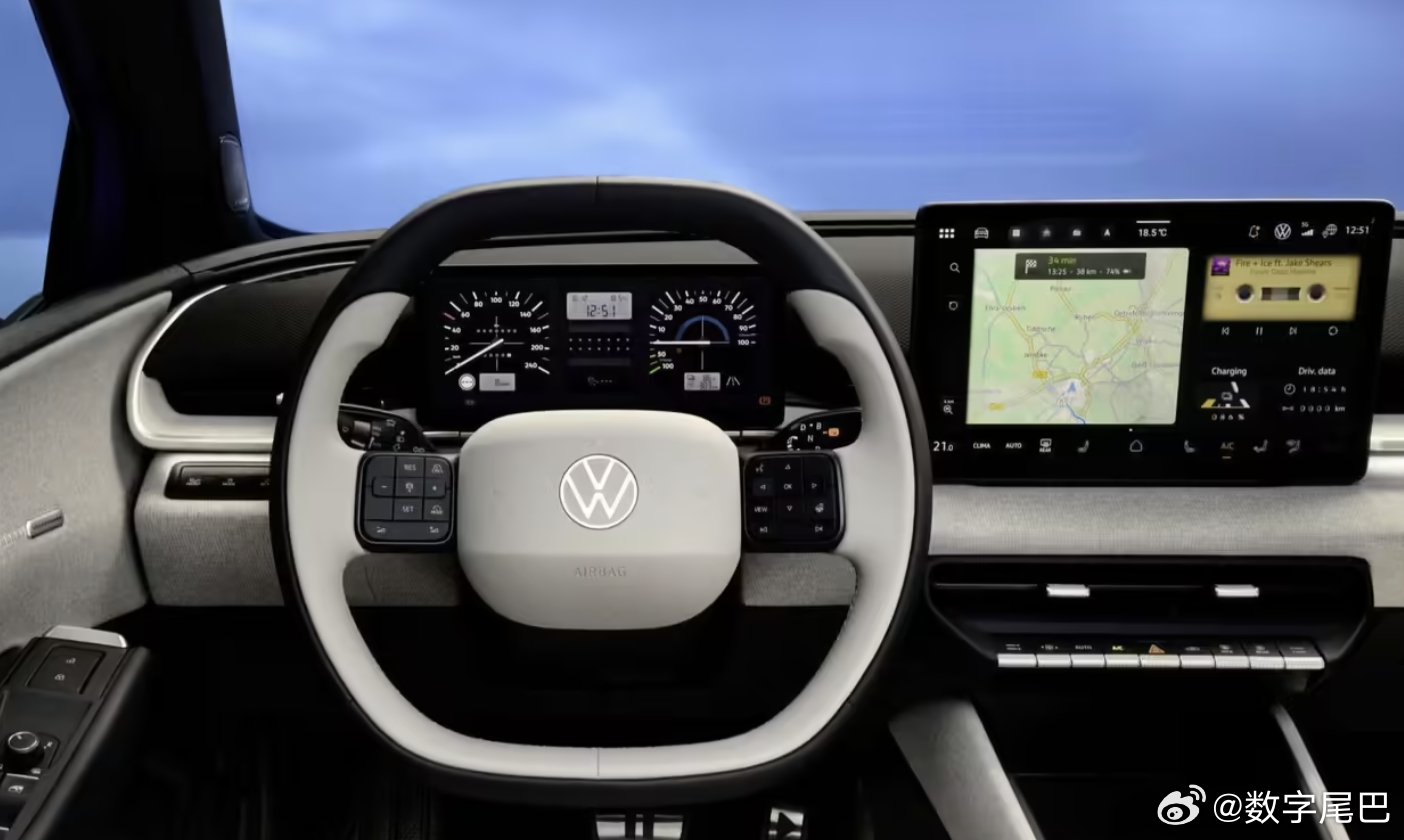 大众ID.POLO内饰曝光，复古美感引关注