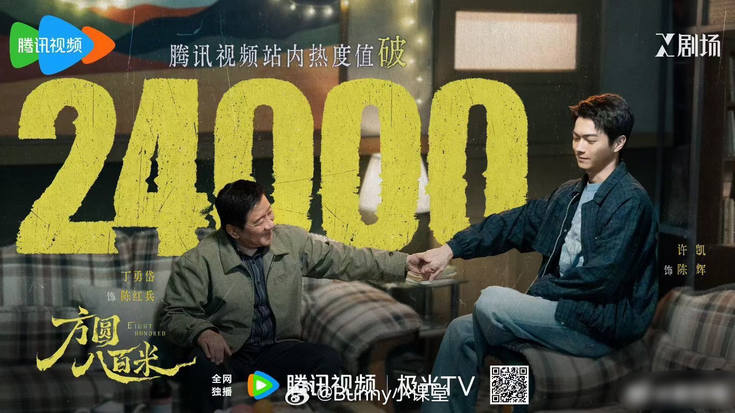 许凯《方圆八百米》豆瓣开分6.9，腾讯视频热度破24000