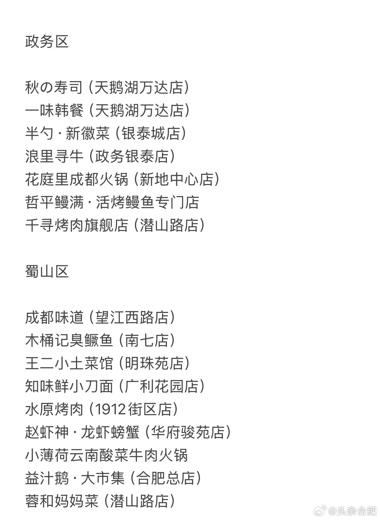 2026合肥必吃榜餐厅名单出炉