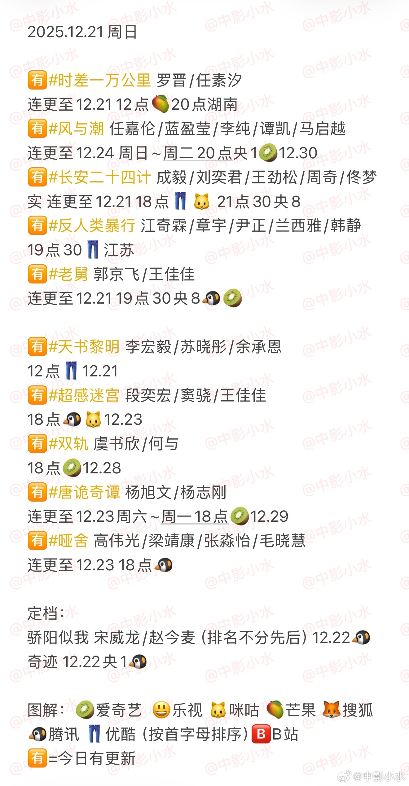 12月21日追剧指南：罗晋任素汐新剧开播，多部综艺同步上线