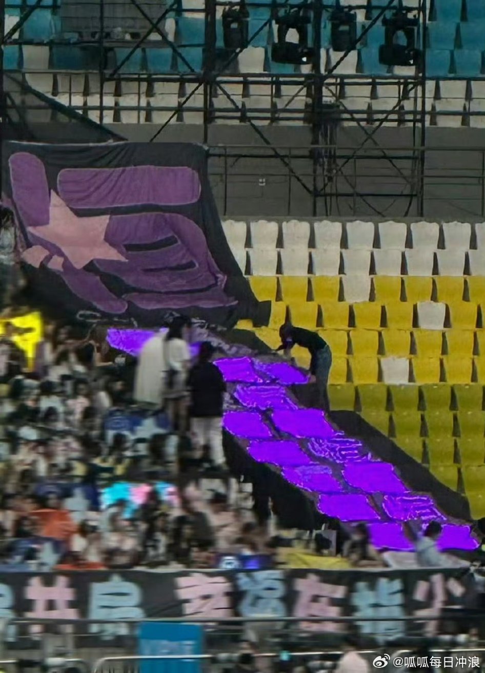 陈奕恒粉丝新音现场挂紫色超大灯牌