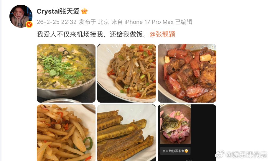 张靓颖为张天爱下厨