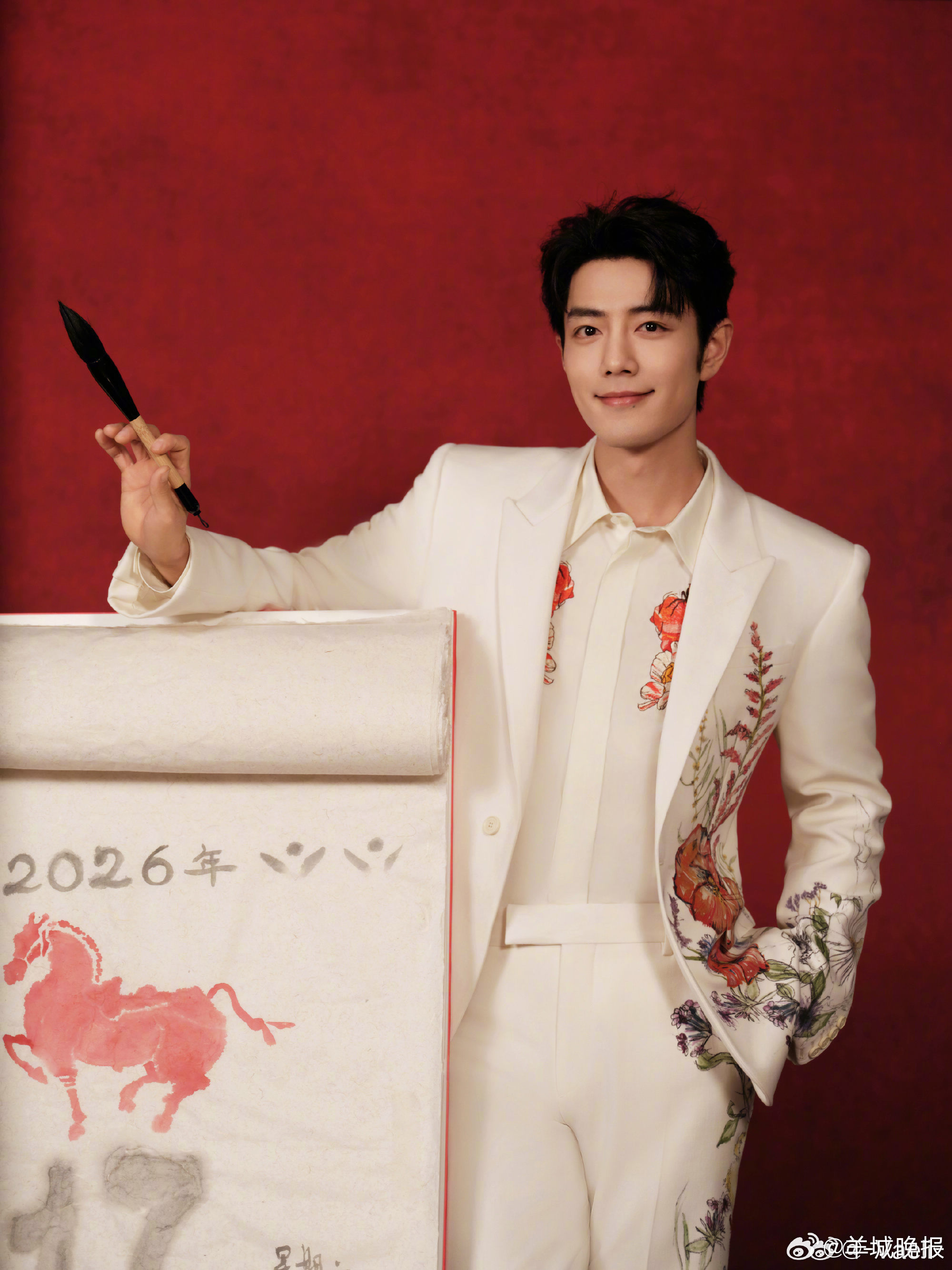 明星新春红衣造型盘点，肖战李沁杨幂等演绎中国红