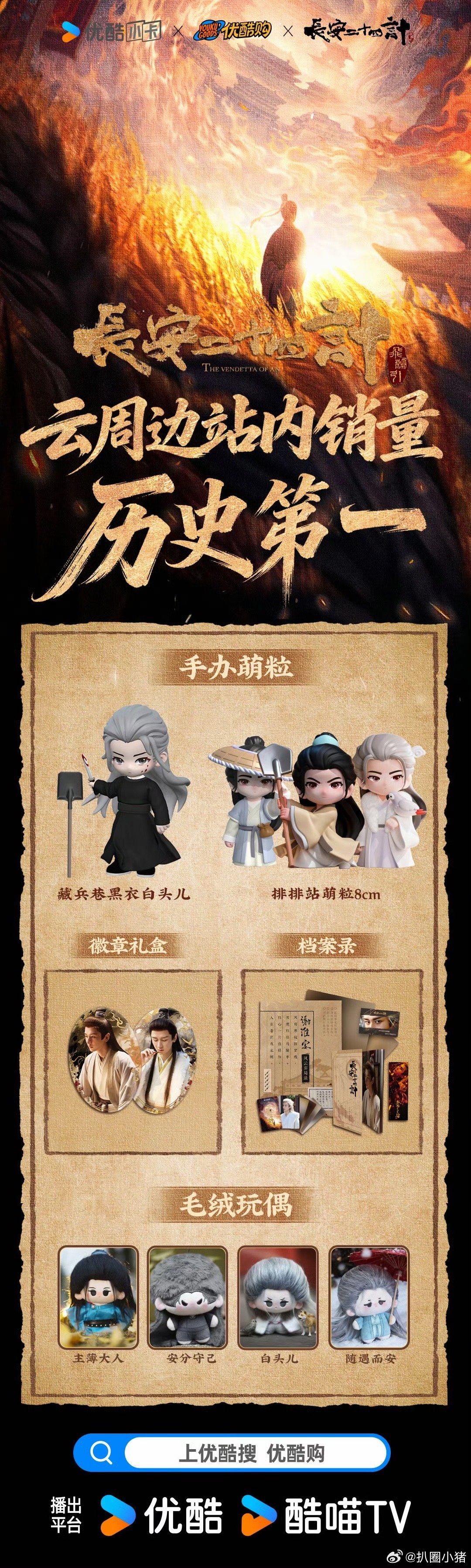 成毅《长安二十四计》创优酷周边销量史冠