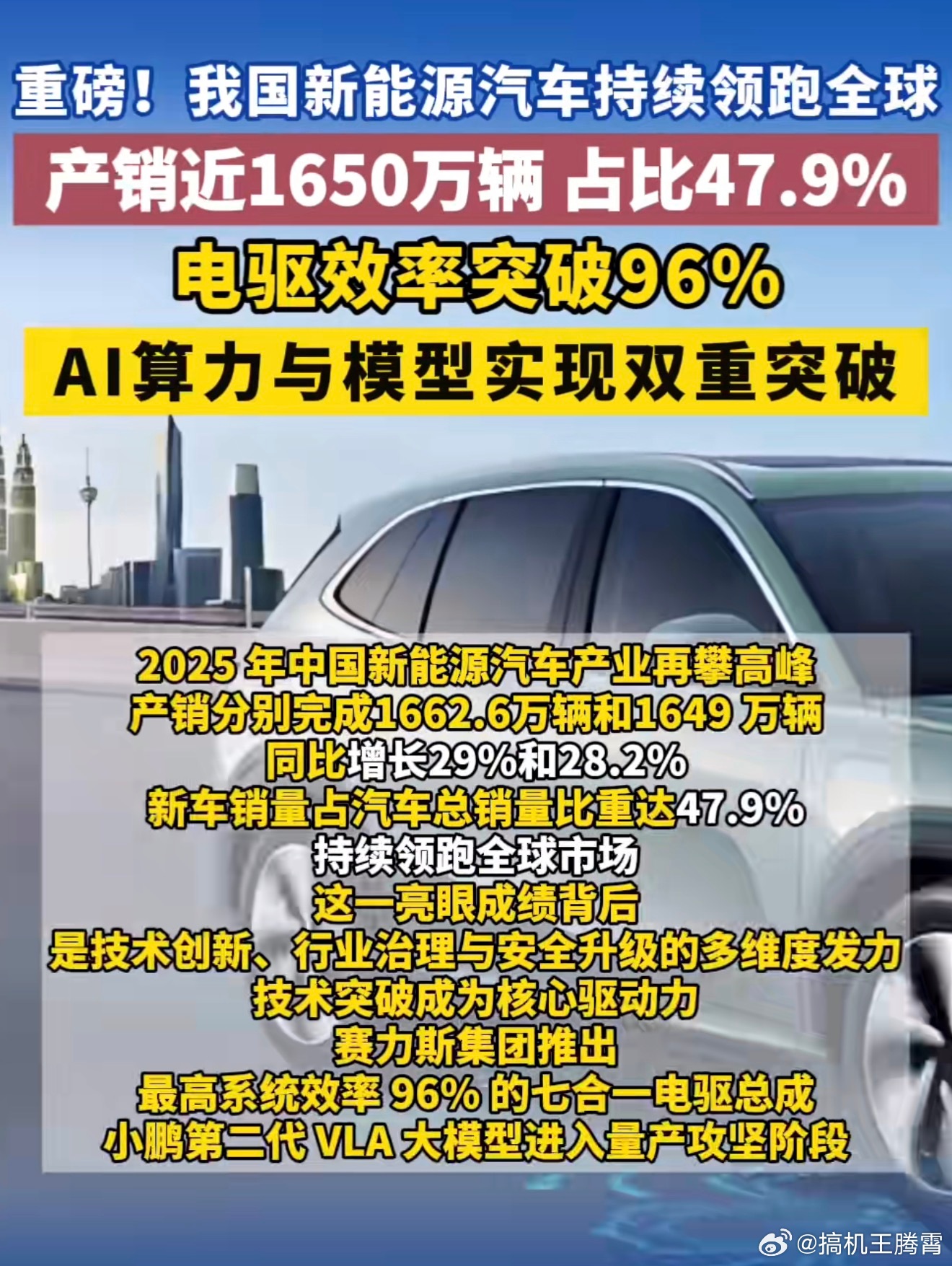 中国新能源汽车产销连续11年全球第一