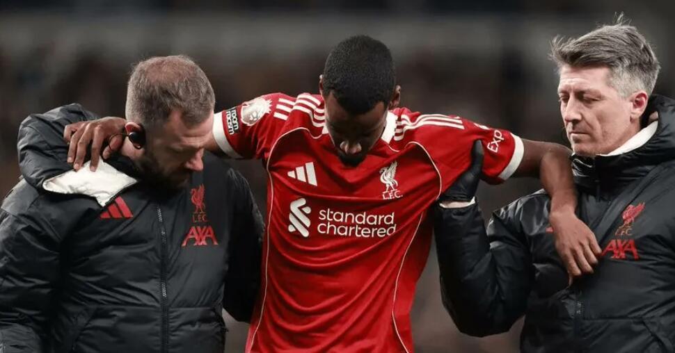 利物浦前锋伊萨克遭剪刀脚铲伤，或伤缺8至10周
