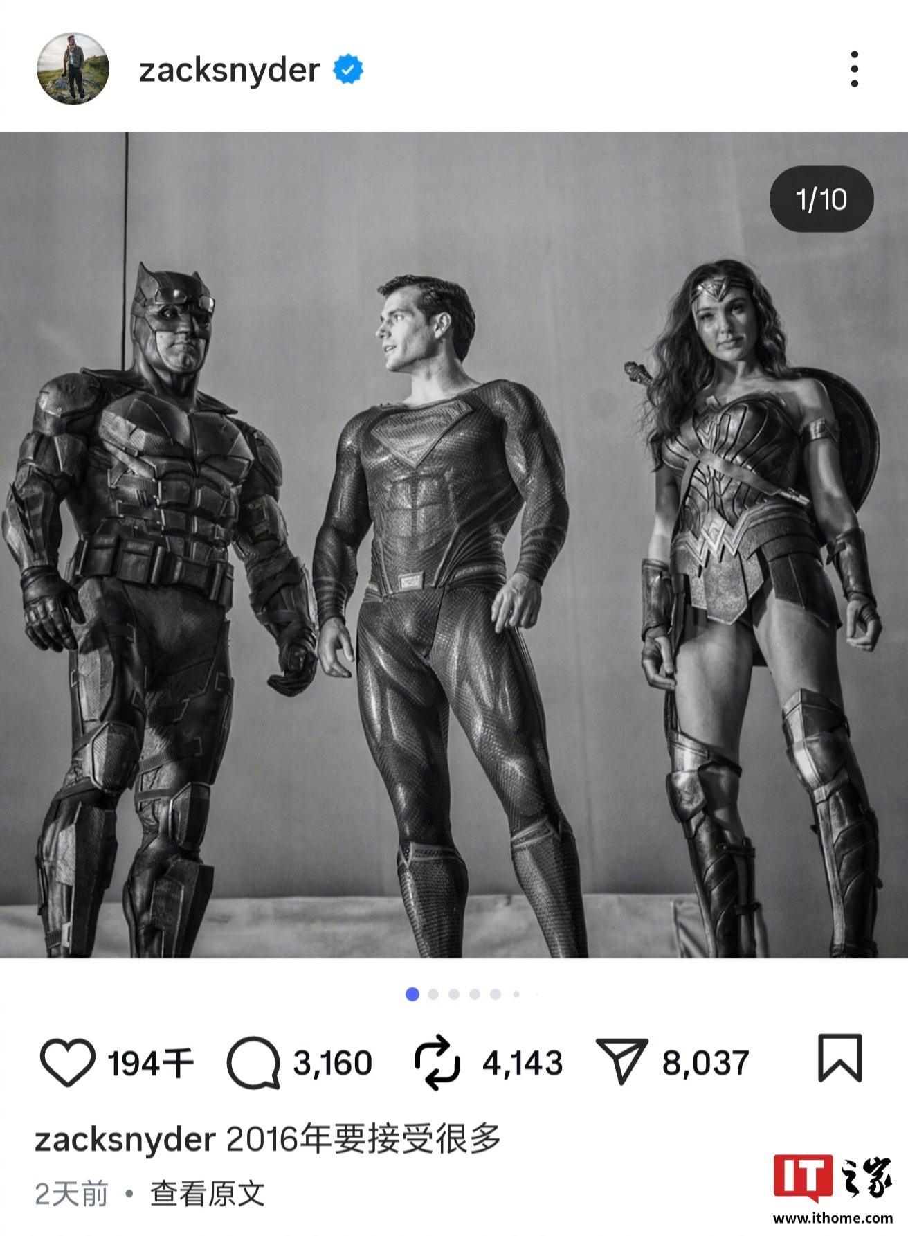 扎克・施耐德释出亨利・卡维尔版超人未公开剧照