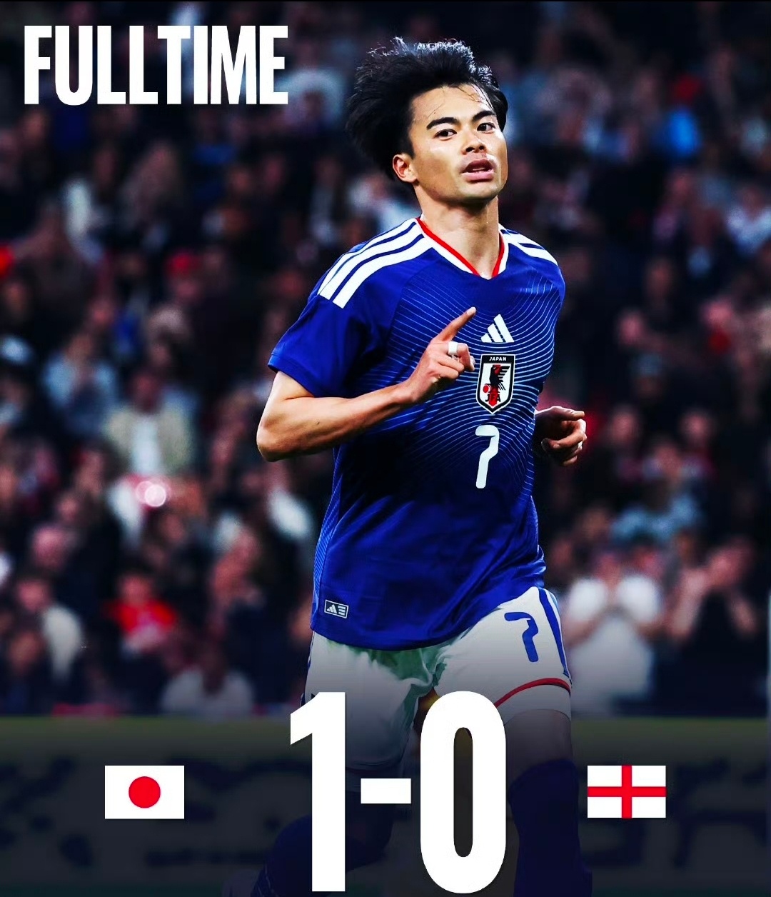 森保一率日本队1比0胜英格兰，已击败5支世界杯冠军球队