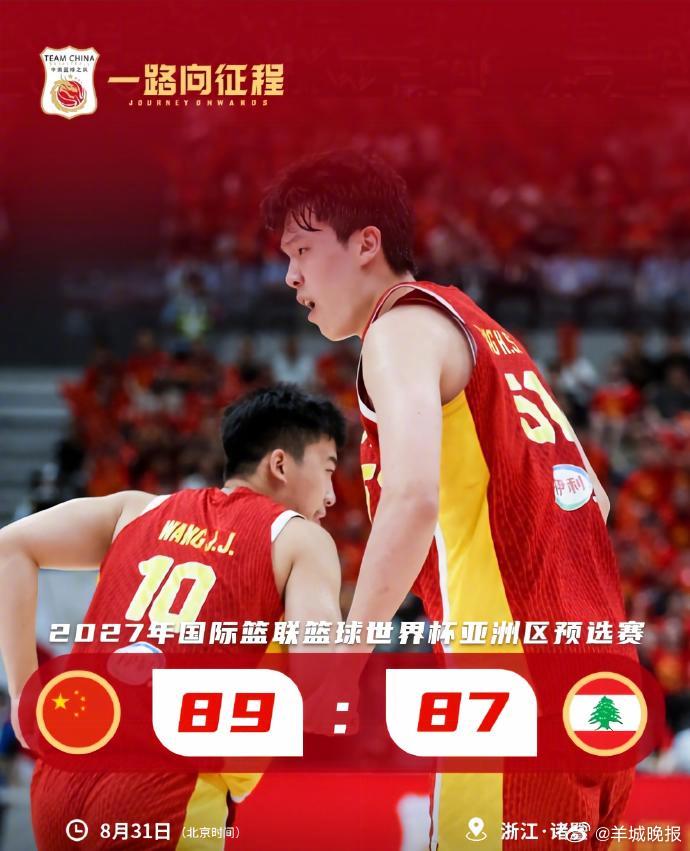 杨瀚森准绝杀砍19分，中国男篮世预赛重夺晋级主动