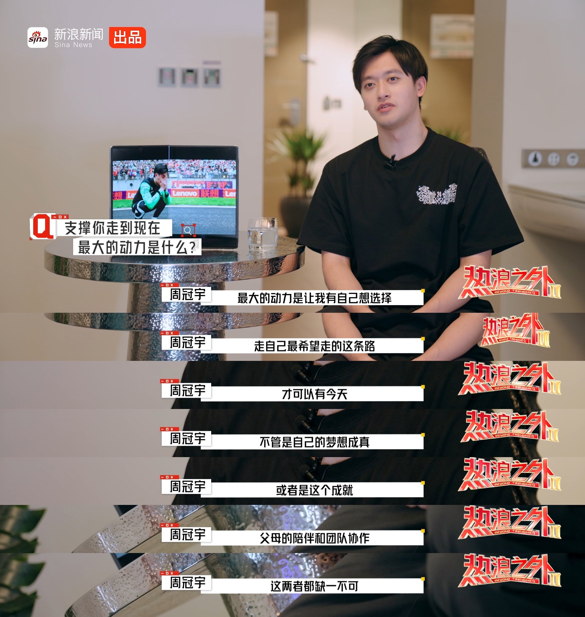 F1车手周冠宇谈成功动力：选择权与团队父母支持缺一不可