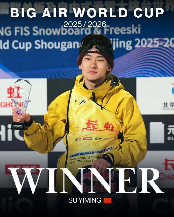 苏翊鸣加冕单板滑雪大跳台世界杯总冠军，创中国历史