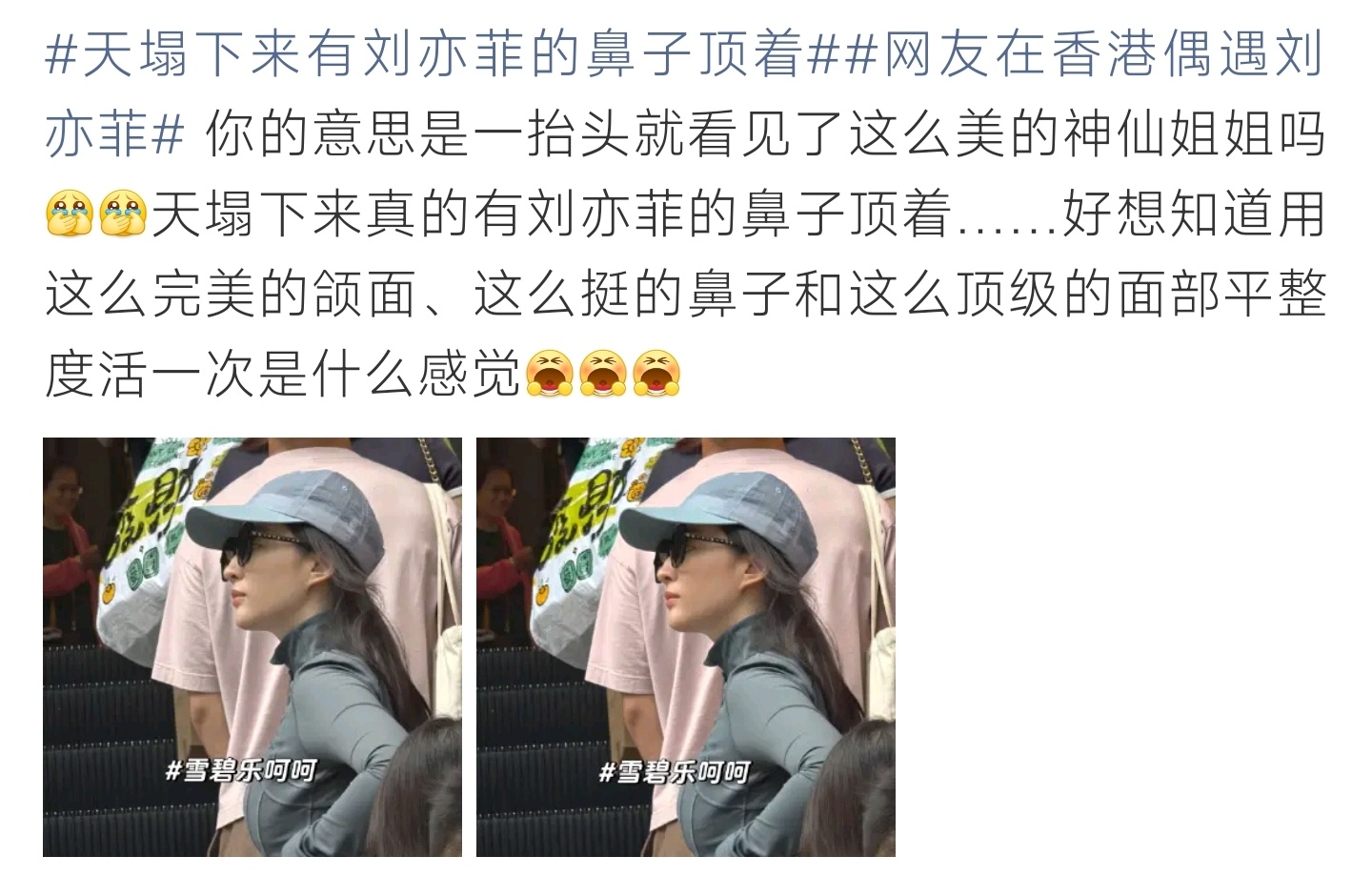 刘亦菲路透侧颜曝光，鼻梁立体引网友调侃