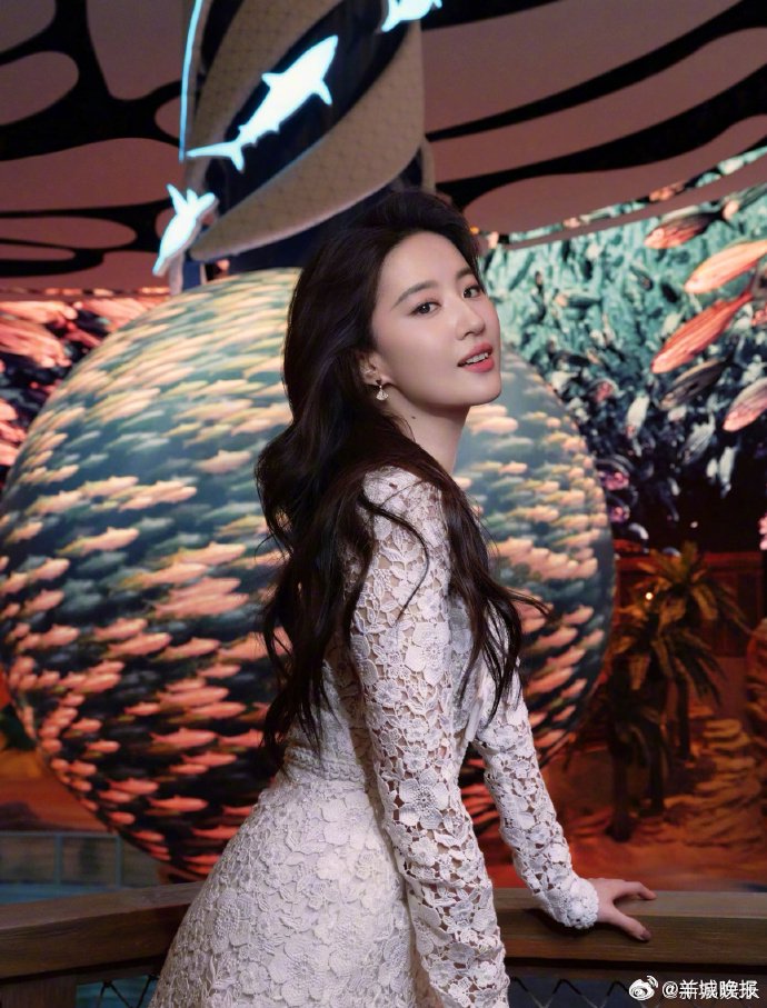 刘亦菲杨幂等女星白色蕾丝造型亮相